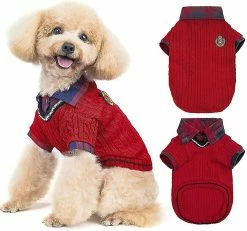 Redmiter Classic Dog Winter Jumpers - Soft Warm Dog Cold Weather Sweater Vêtements Tricotés