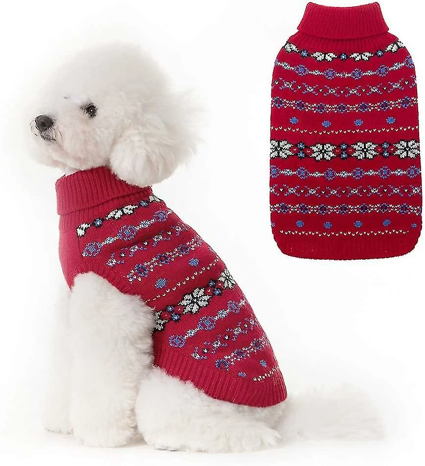 Redmiter Classique Snowflake Dog Jumper - Soft Thickening Dog Cat Sweater Coat Warm Apparel. Tricots 1 Redmiter Classique Snowflake Dog Jumper - Soft Thickening Dog Cat Sweater Coat Warm Apparel. Tricots