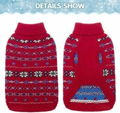 Redmiter Classique Snowflake Dog Jumper - Soft Thickening Dog Cat Sweater Coat Warm Apparel. Tricots 7 Redmiter Classique Snowflake Dog Jumper - Soft Thickening Dog Cat Sweater Coat Warm Apparel. Tricots -Pet Soin 503819973 max