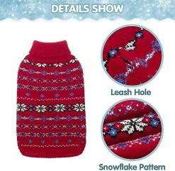Redmiter Classique Snowflake Dog Jumper - Soft Thickening Dog Cat Sweater Coat Warm Apparel. Tricots 8 Redmiter Classique Snowflake Dog Jumper - Soft Thickening Dog Cat Sweater Coat Warm Apparel. Tricots -Pet Soin 503820239 max