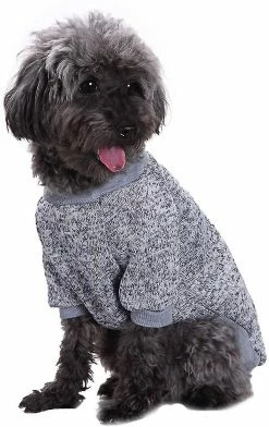 Aowear Wekity Pet Dog Vêtements Tricot Dog Sweater Doux Épaississement Chaud Chiot Chiens Chemise Hiver Puppy Pull Pour Chiens (gris, S)