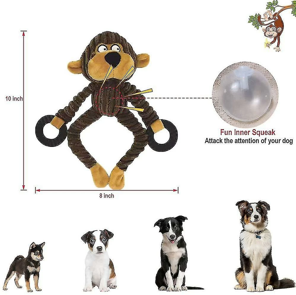 Unbranded 3pack Peluche Jouets Pour Chiens, Mignon Peluche Peluche Squeaky Dog Toys Monkey Bear Cow, Chew Squeaky Toys 1 Unbranded 3pack Peluche Jouets Pour Chiens, Mignon Peluche Peluche Squeaky Dog Toys Monkey Bear Cow, Chew Squeaky Toys