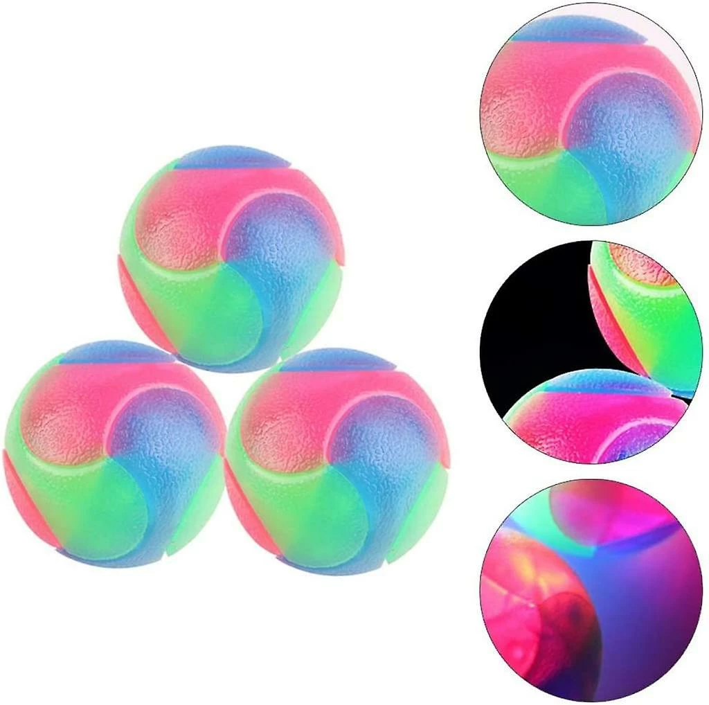 Wonderful 3 Pcs Clignotant Balle Élastique Dog Ball Glow In The Dark Jouet Interactif Pour Chiot Chat Chien 2 Wonderful 3 Pcs Clignotant Balle Élastique Dog Ball Glow In The Dark Jouet Interactif Pour Chiot Chat Chien – Image 2