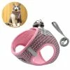Unbranded Nylon Mesh Puppy Dog Harnesses Gilet Reflective Dog Harness And Leash Set Pour Chien Chat