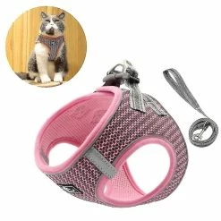 Unbranded Nylon Mesh Puppy Dog Harnesses Gilet Reflective Dog Harness And Leash Set Pour Chien Chat