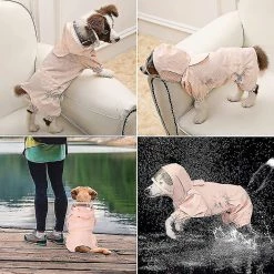 Unbranded Imperméable Pour Chien Avec Capuche, Pet Dog Imperméable Manteau Réglable Léger Extérieur -Pet Soin 507649052 max
