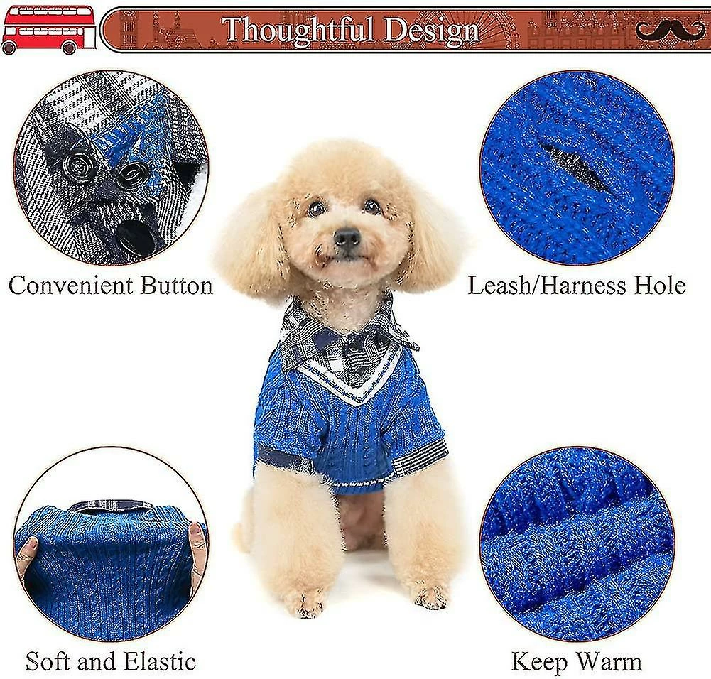 Unbranded Classic Dog Winter Jumpers - Soft Warm Dog Cold Weather Sweater Vêtements Tricotés 3 Unbranded Classic Dog Winter Jumpers - Soft Warm Dog Cold Weather Sweater Vêtements Tricotés – Image 3
