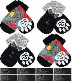 Unbranded Dog Sockscat Chaussettes, 8 Pièces Puppy Paw Protector Chaussettes Antidérapant Mignon