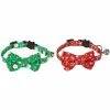 Knpht 2 Pack Christmas Dog Collar With Bow Tie, Santa Claus And Christmas Snowflake Co