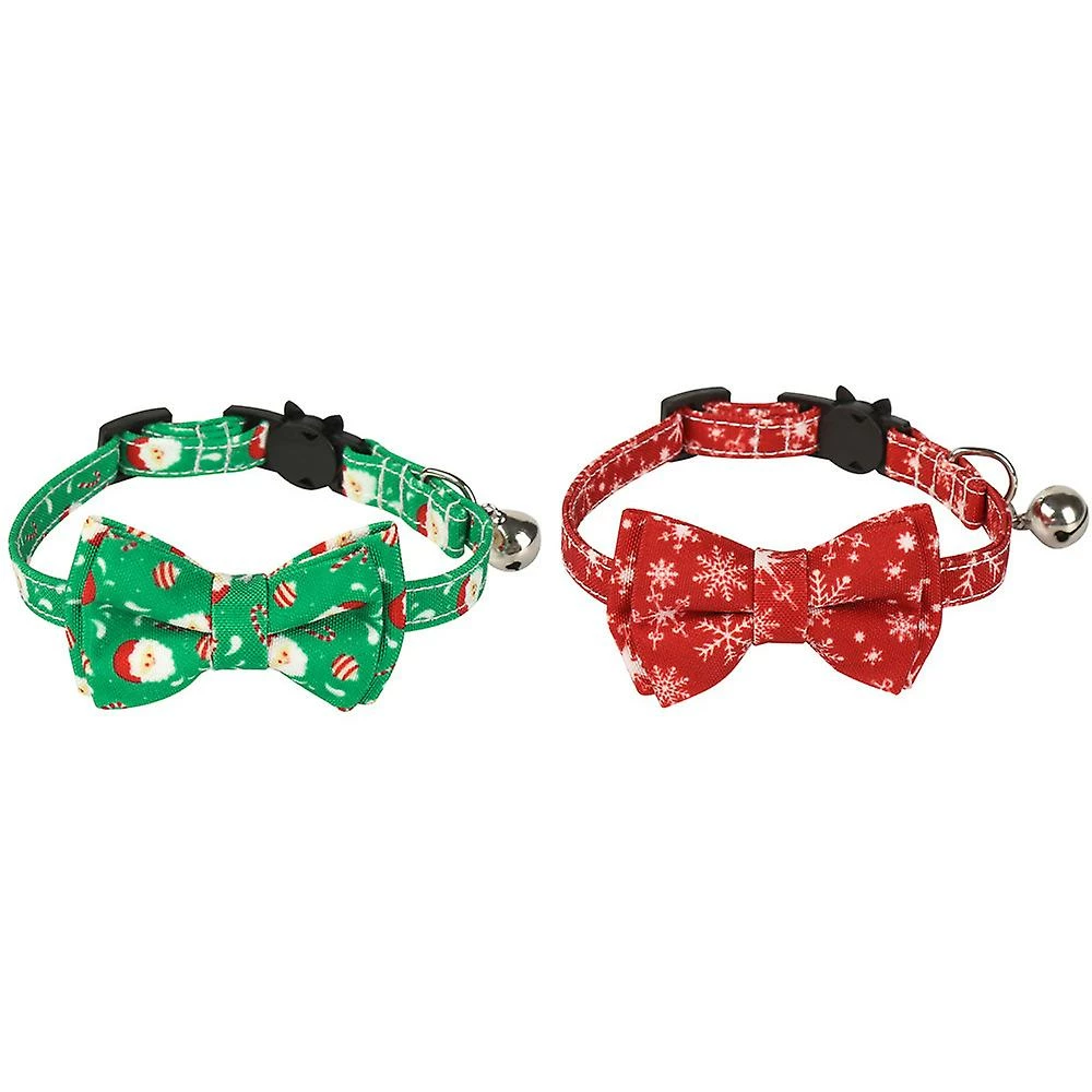 Knpht 2 Pack Christmas Dog Collar With Bow Tie, Santa Claus And Christmas Snowflake Co 1 Knpht 2 Pack Christmas Dog Collar With Bow Tie, Santa Claus And Christmas Snowflake Co