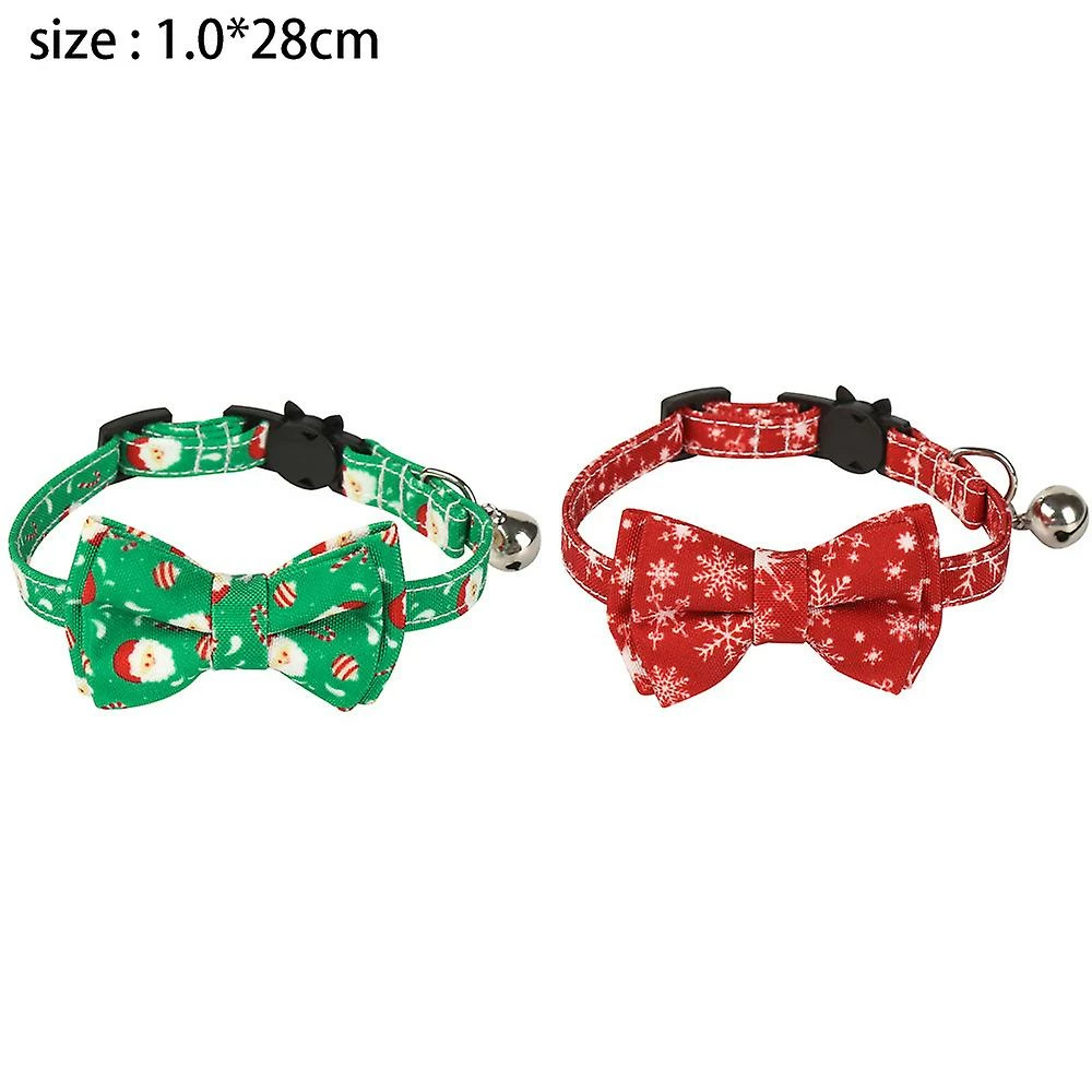 Knpht 2 Pack Christmas Dog Collar With Bow Tie, Santa Claus And Christmas Snowflake Co 2 Knpht 2 Pack Christmas Dog Collar With Bow Tie, Santa Claus And Christmas Snowflake Co – Image 2