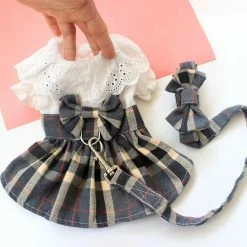 Giveuphesit Robe De Chien Avec Laisse De Chien, Robes De Chien Pour Petits Chiens Puppy Cat Dress Summer Dog Bowknot Skirts Cowboy Dentelle à Carreaux -Pet Soin 509709530 max