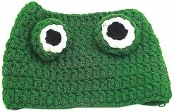 Aowear Chien Chat Pet Hat Tricoté à La Main Chapeau De Laine Pour Chiot Teddy Cartoon Frog Dog Cat