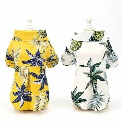 Rion New Summer Pet Dog Clothes Hawaiian Style Leaf Printed Beach Shirts For Puppy Small Large Cat Dog Chihuahua Costume Pet Clothing 4-pink Coconut Tree -Pet Soin 515420368 max