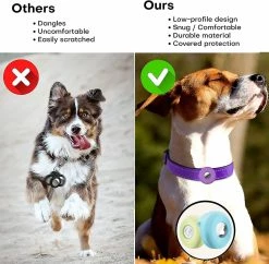 AFFINEST Airtag Dog Collar Holder [2 Pack] Silicone Imperméable à L’eau Air Tag Cat Collar Cover, Anti-perte Locator Case Pour Apple Airtags Compatible Avec Pe -Pet Soin 517859770 max