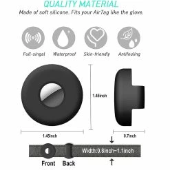 AFFINEST Airtag Dog Collar Holder [2 Pack] Silicone Imperméable à L’eau Air Tag Cat Collar Cover, Anti-perte Locator Case Pour Apple Airtags Compatible Avec Pe -Pet Soin 517859787 max