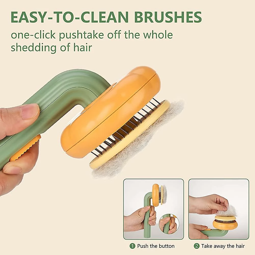 Pet Combs Brushes Brosses Pour Chats Brosses Pour Chiens. Self-nettoyant Dog Grooming Brush Hair Remover Pet Brush 3 Pet Combs Brushes Brosses Pour Chats Brosses Pour Chiens. Self-nettoyant Dog Grooming Brush Hair Remover Pet Brush – Image 3