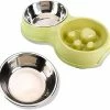 DEWENWILS Dww-anti Glutton Dog Bowl, Chat Et Chien Bowl, Bol De Chien Double En Acier Inoxydable Anti Slip Dog Bowl Water Bowl.Slow Feeding Bowl Pour Petit, Moyen Grand Et Grand