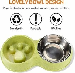 DEWENWILS Dww-anti Glutton Dog Bowl, Chat Et Chien Bowl, Bol De Chien Double En Acier Inoxydable Anti Slip Dog Bowl Water Bowl.Slow Feeding Bowl Pour Petit, Moyen Grand Et Grand -Pet Soin 521287633 max