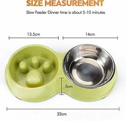 DEWENWILS Dww-anti Glutton Dog Bowl, Chat Et Chien Bowl, Bol De Chien Double En Acier Inoxydable Anti Slip Dog Bowl Water Bowl.Slow Feeding Bowl Pour Petit, Moyen Grand Et Grand -Pet Soin 521287639 max