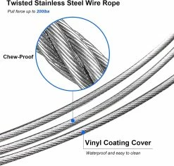 DEWENWILS Dww-dog Chew Leash Avec Poignée Rembourrée, Câble Métallique Pour Petits, Moyens Et Grands Chiens (bleu) -Pet Soin 523261135 max