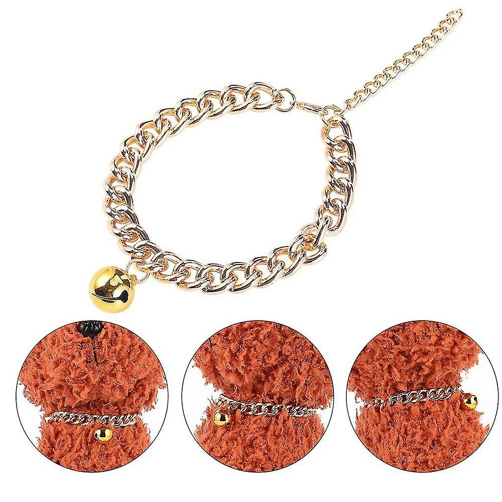 Aswei Pas De Discration Dog Gold Chain Premium Pet Chain Cat Collar Avec Cloche En Aluminium 3 Aswei Pas De Discration Dog Gold Chain Premium Pet Chain Cat Collar Avec Cloche En Aluminium – Image 3