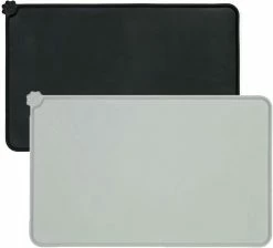 Unbranded Silicon Floor Cat Dog Pet Feeding Bowl Mat Antidérapant Imperméable Essuyable Facile à Nettoyer (noir)