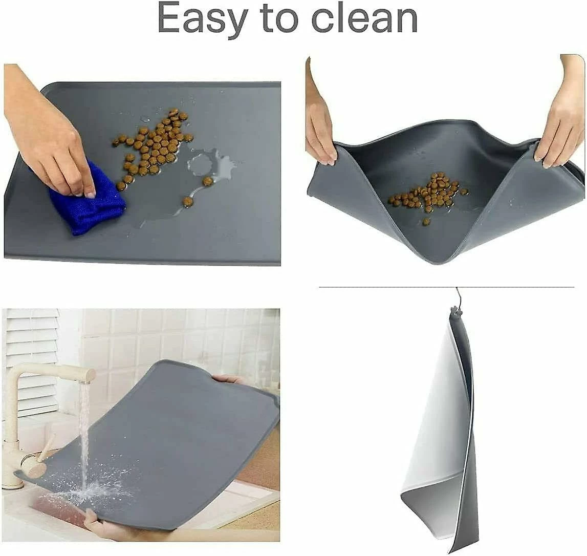 Unbranded Silicon Floor Cat Dog Pet Feeding Bowl Mat Antidérapant Imperméable Essuyable Facile à Nettoyer (noir) 4 Unbranded Silicon Floor Cat Dog Pet Feeding Bowl Mat Antidérapant Imperméable Essuyable Facile à Nettoyer (noir) – Image 4