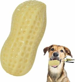 Unbranded Dog Squeaky Toy Dog Chew Toy Durable Rubber Chew Toy Avec Squeaker Peanut Shape Design Dog
