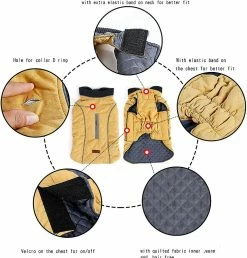 Unbranded Pet Jacket Dog Vêtements Déperlant Hiver Vêtements Chauds Gilet Réversible Vestes D’hiver -Pet Soin 531696766 max