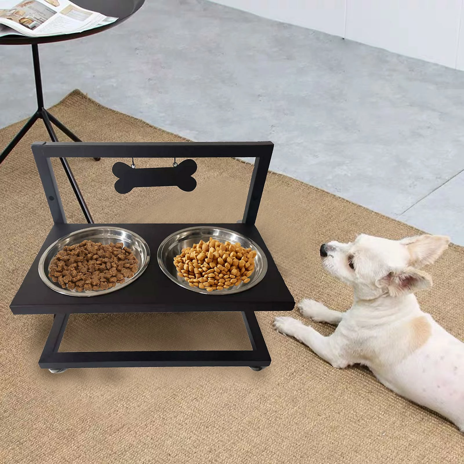 Favrison Iron Pet Dog Bowl And Basin Frame Detachable Overhead Neck Guard Iron Frame Pet Tableware 2 Favrison Iron Pet Dog Bowl And Basin Frame Detachable Overhead Neck Guard Iron Frame Pet Tableware – Image 2