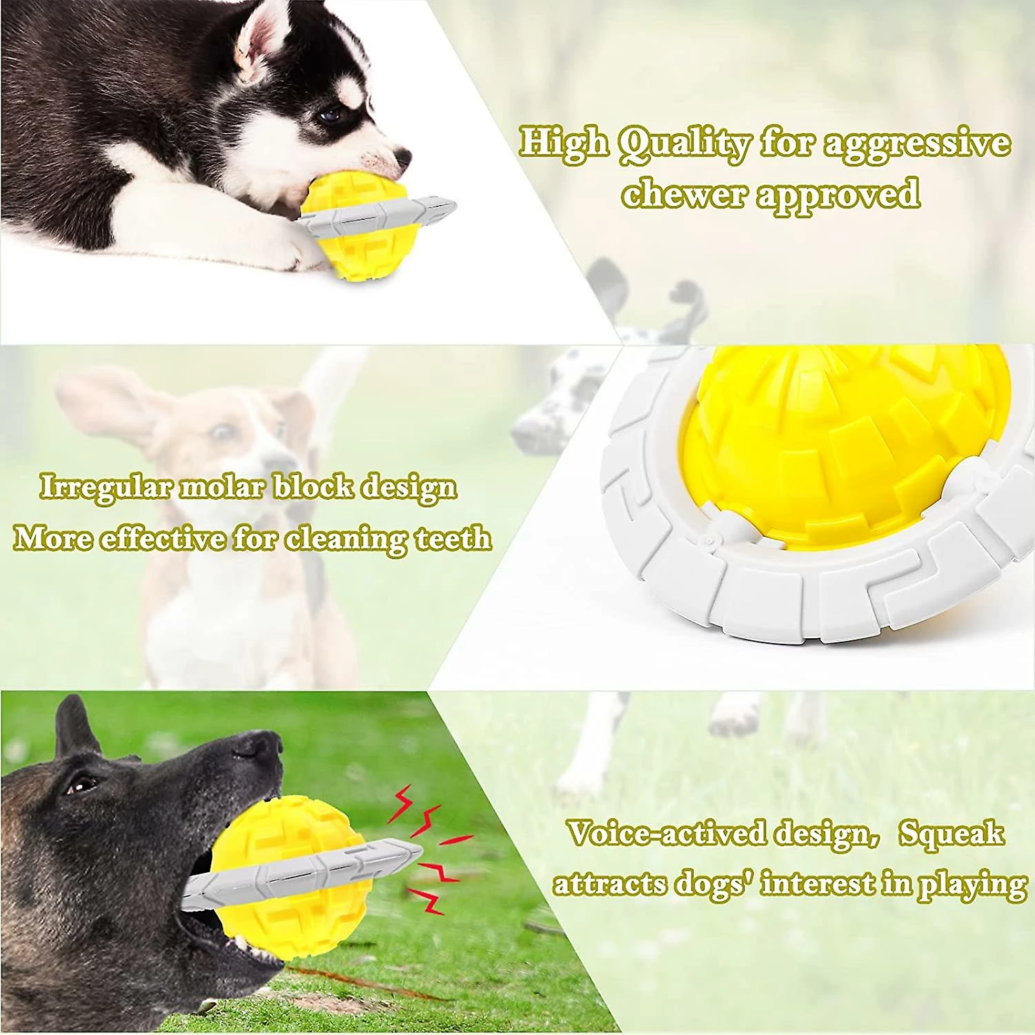 Unbranded Indestructible Dog Chew Toy, Squeaky Dog Toy Sound Ball, Interactive Dog Toy Suitable 3 Unbranded Indestructible Dog Chew Toy, Squeaky Dog Toy Sound Ball, Interactive Dog Toy Suitable – Image 3