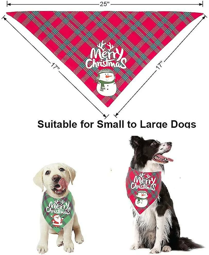 Unbranded 2 Pack Christmas Dog Bandana Classic Buffalo Plaid Pet Scarf Dog Triangle Bibs Kerchief Costume 2 Unbranded 2 Pack Christmas Dog Bandana Classic Buffalo Plaid Pet Scarf Dog Triangle Bibs Kerchief Costume – Image 2