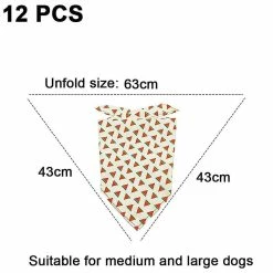 Unbranded 12 Pièces Dog Bandana Foulard Lavable Bavoirs Triangulaires Pet Réglable Lavable Kerchief Dog Bandana -Pet Soin 535926281 max