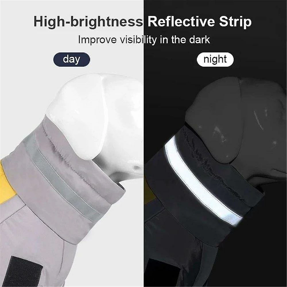 Chanker Plus Taille Pet Dog Jacket Hiver Chaud Color Block Réfléchissant Manteau Décontracté Vêtements Extérieur 3 Chanker Plus Taille Pet Dog Jacket Hiver Chaud Color Block Réfléchissant Manteau Décontracté Vêtements Extérieur – Image 3