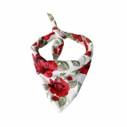 Unbranded 2pcs Rose Pattern Pet Collar Bib Dog Beautiful Saliva Collar Pet Triangular Collar For Valentines Day (blanc, Noir)