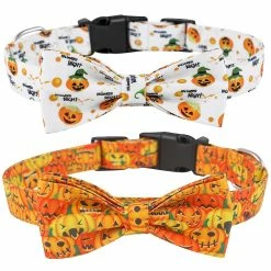 Lyjh 2 Pcs Halloween Dog Et Cat Collar Avec Arc Réglable Comcompatible Avectable Halloween Dog