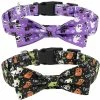 Lyjh 2 Pcs Halloween Dog Et Cat Collar Avec Arc Réglable Comcompatible Avectable Halloween Dog