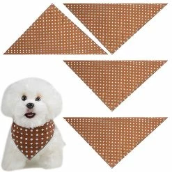 Unbranded 4pcs Dog Bandanas Été Mignon Doux Coton Chiot Chat Foulards Lavables Quotidien Mouchoir Cadeaux Confortables