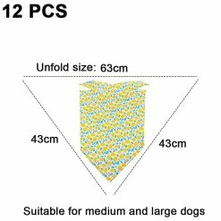 Unbranded 12 Pièces Dog Bandana Foulard Lavable Bavoirs Triangulaires Pet Réglable Lavable Kerchief Dog Bandana -Pet Soin 543228258 max