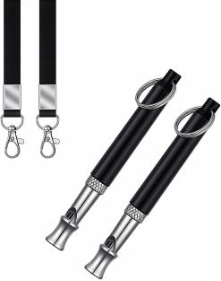 Unbranded Sifflet De Chien, 2022 Nouveau 2pcs Ultrasonic Dog Whistle Pour Arrêter Les Aboiements Voisins Chien, Outils De Dressage De Sifflet De Chien Silencieux Réglables Professionnellement Pour Chiens