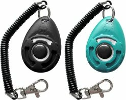 Giveuphesit Pet Training Clicker With Wrist Strap - Dog Training Clickers (nouveau Noir + Bleu) -Pet Soin 545599288 max