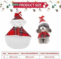 Lifepieces Dog Cat Christmas Costumewinter Hoodies Cape Pet Clothing Red Plaid Christmas Pet Clothes Warm Dog Costume Red1pc 6 Lifepieces Dog Cat Christmas Costumewinter Hoodies Cape Pet Clothing Red Plaid Christmas Pet Clothes Warm Dog Costume Red1pc -Pet Soin 550178589 max