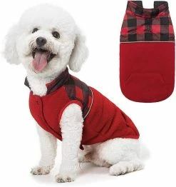 Dog Winter Coat Jackets Fleece Dog Cold Weather Coat Avec Côté Imperméable à L’eau - Pet Reversible Cold Weather