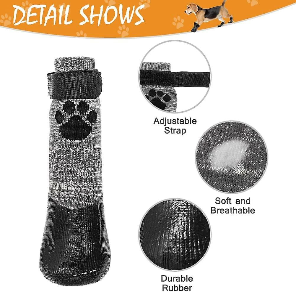 Anti Slip Dog Socks - Bottes De Chien D’extérieur Waterproof Dog Shoes Paw Protector 4 Anti Slip Dog Socks - Bottes De Chien D’extérieur Waterproof Dog Shoes Paw Protector – Image 4