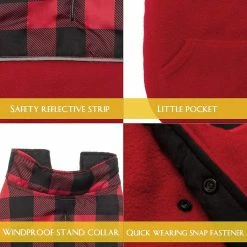 Dog Winter Coat Jackets Fleece Dog Cold Weather Coat Avec Côté Imperméable à L’eau - Pet Reversible Cold Weather -Pet Soin 550884986 max