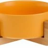 Sl Chang Jaune Pet Dog And Cat Bowls Ceramic Dog Cat Bowls Bamboo Stand - Lave-vaisselle Et Facile à Nettoyer