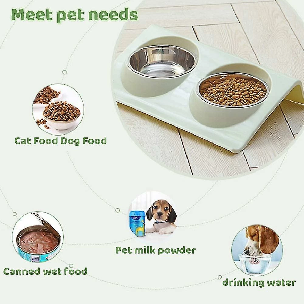 Sl Chang Cat Dog Bowl, Pet Bowl Set, Portable Dog Cat Bowl, Basic Cat Bowl, Avec Double Inoxydable 4 Sl Chang Cat Dog Bowl, Pet Bowl Set, Portable Dog Cat Bowl, Basic Cat Bowl, Avec Double Inoxydable – Image 4