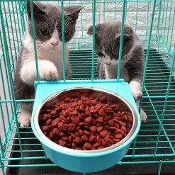 Sl Chang Dog Bowl, Amovible En Acier Inoxydable Eau Aliment Feeder Bowls Cage Coop Cup Pour Chat Puppy Bird Animaux De Compagnie -Pet Soin 554959765 max