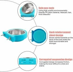 Sl Chang Dog Bowl, Amovible En Acier Inoxydable Eau Aliment Feeder Bowls Cage Coop Cup Pour Chat Puppy Bird Animaux De Compagnie -Pet Soin 554959818 max